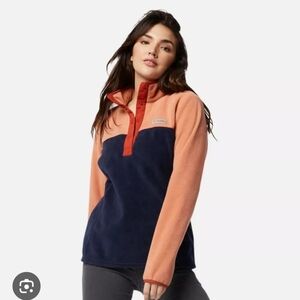 NWT Columbia Two-Tone Women's Benton Springs Half Snap Fleece Pullover Size S